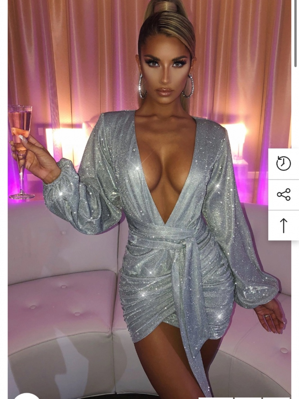 Mini Dress Silver Sparkle